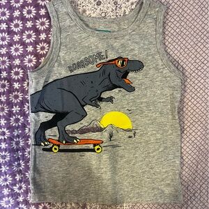 Gray Dinosaur Tank Top